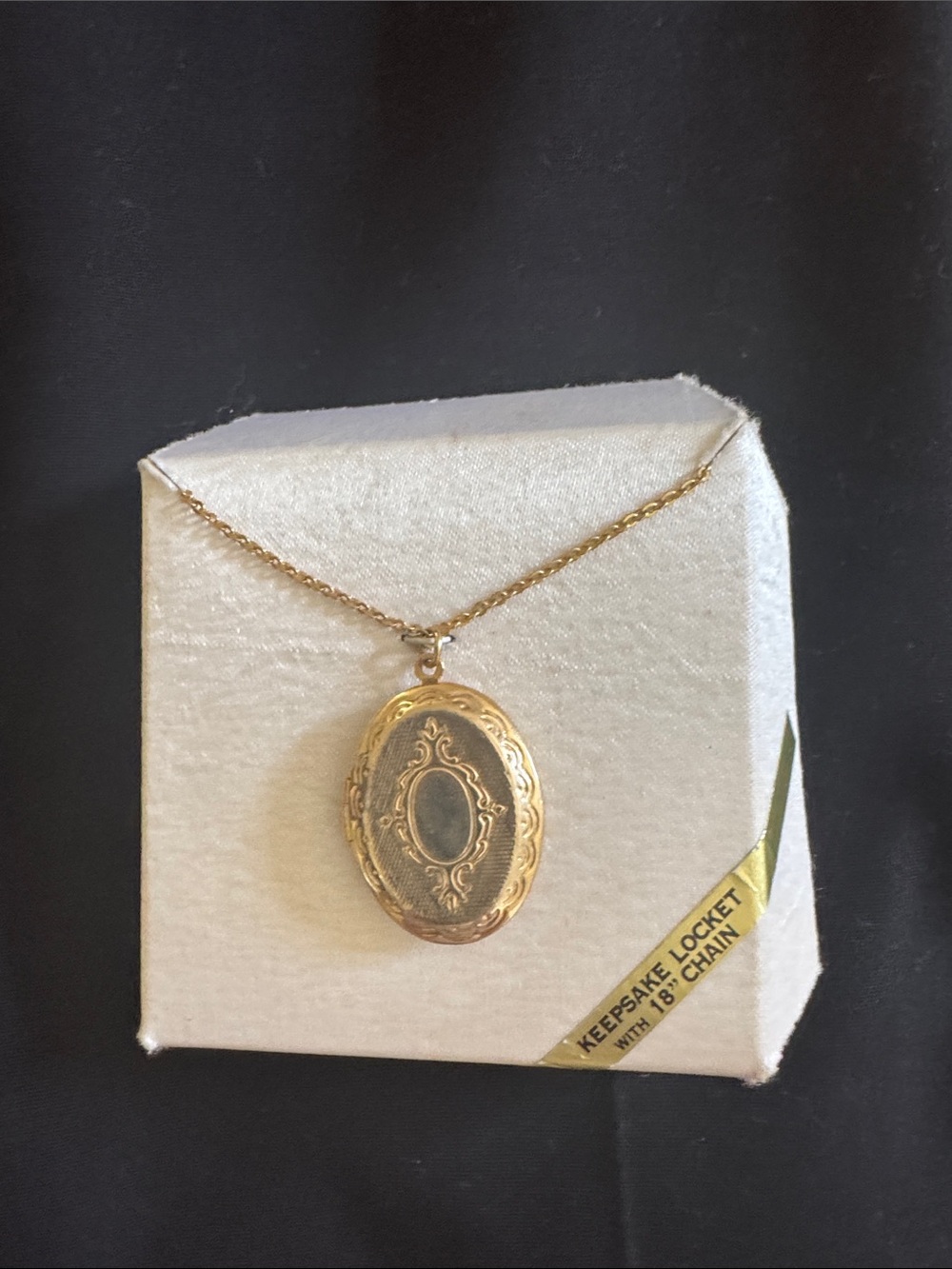 KEEPSAKE the Label Gold Oval Engraved Locket Necklace